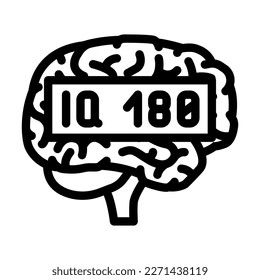 genius brain line icon vector. genius brain sign. isolated contour symbol black illustration