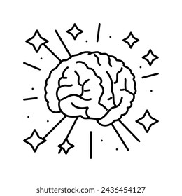 genius brain line icon vector. genius brain sign. isolated contour symbol black illustration
