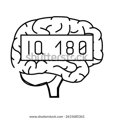 genius brain line icon vector. genius brain sign. isolated contour symbol black illustration