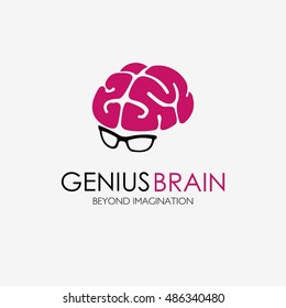 Genius Brain logo. vector illustration