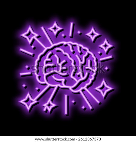 genius brain neon light sign vector. genius brain sign. isolated symbol illustration