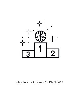 Genius, brain, winner icon. Element of genius icon. Thin line icon