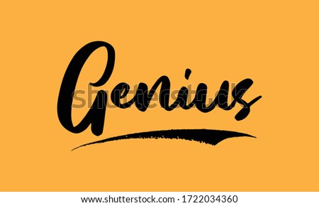 Genius Calligraphy Black Color Text On Yellow Background