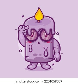 genio caricatura de personaje de velas mascota con expresión de pensamiento dibujos animados aislados de diseño de estilo plano