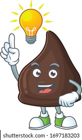 A genius chocolate conitos mascot character design have an idea