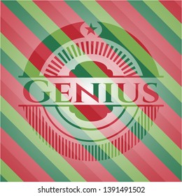 Genius christmas style emblem. Vector Illustration. Detailed.