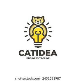 genius and clever cat logo vector