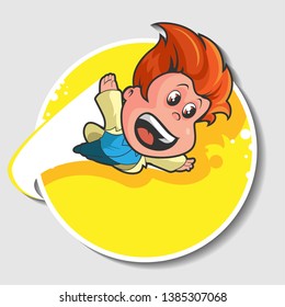 genius flying lab kid illustration 