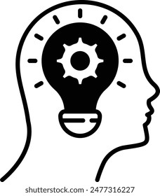 Genius forward thinking brain vector design, Artificial general intelligence symbol, Natural Language Processing sign, Machine Deep Learning illustration, improving innovation mindset via ai concept