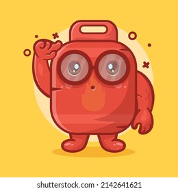genius gas cylinder character mascot with think gesture isolated cartoon in flat style design