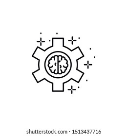 Genius, gear, brain icon. Element of genius icon. Thin line icon