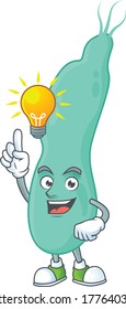 A genius helicobacter pylory mascot character design have an idea. Vector illustration