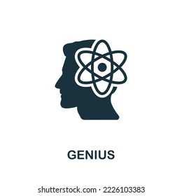 Genius icon. Monochrome simple Human Productivity icon for templates, web design and infographics