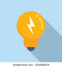 Genius idea icon flat vector. Business solution. Mind energy