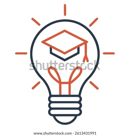 genius idea icon light bulb and graduation
