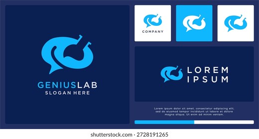 Plantilla de diseño de logotipo de laboratorio genio.