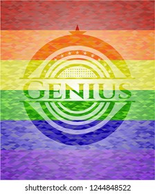 Genius lgbt colors emblem 