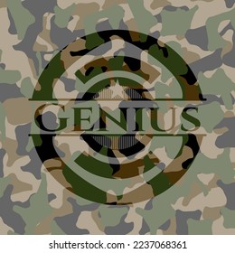 Genio en textura de camuflaje. Ilustración vectorial. Detallado. 