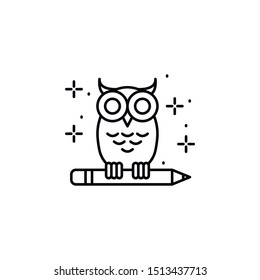 Genius, owl, wisdom icon. Element of genius icon. Thin line icon