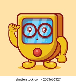 genius oximeter mascot isolated cartoon in flat style