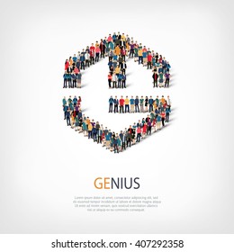 genius people sign 3d