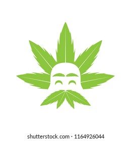 Genius Science Cannabis logo mascot illustration icon vector