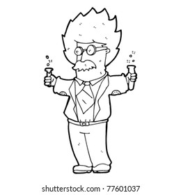 genius scientist cartoon