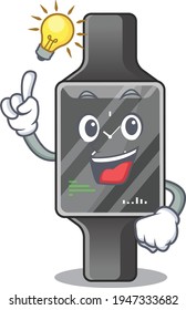 genius smart watch Mascot character has an idea gesture. Vector illustration