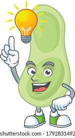 A genius staphylococcus pneumoniae mascot character design have an idea. Vector illustration