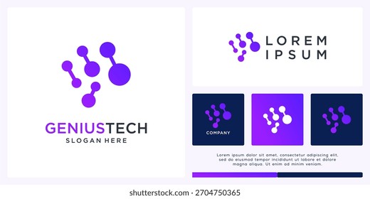 Genius tech logo design mente abstracta