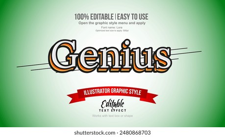 Genius text effect, editable text effect template