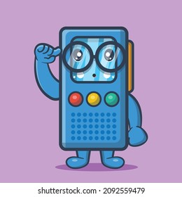 genius voice recorder character mascot isolated cartoon in flat style