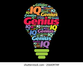 Genius word cloud bulb concept