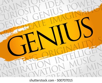 Genius word cloud collage, creative business concept background