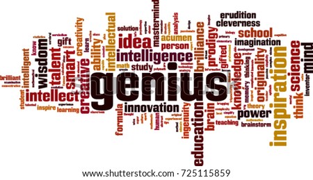 Genius word cloud concept. Vector illustration