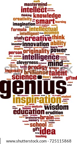 Genius word cloud concept. Vector illustration