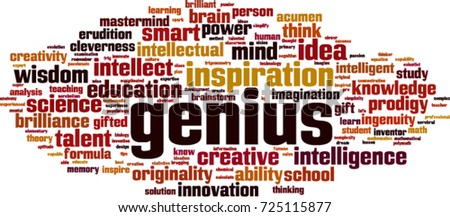Genius word cloud concept. Vector illustration
