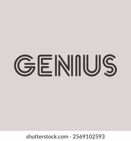 Genius Written Typography Vector Template in Minimal Font Style Design for Inspirational, Motivational, and Creative Projects with a Sleek and Modern Look