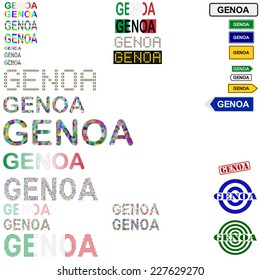Genoa (Genova) text design set