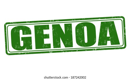 Genoa grunge rubber stamp on white, vector illustration