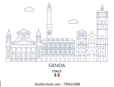Genoa Linear City Skyline, Italy