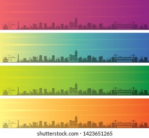 Genoa Multiple Color Gradient Skyline Banner