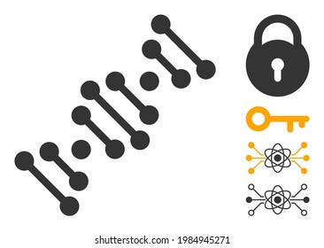 Genome code icon with flat style. Isolated vector genome code icon image on a white background, simple style. Some similar icons appended.