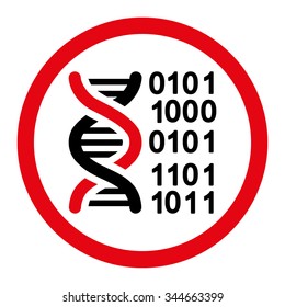 Genome Code vector icon. Style is bicolor flat rounded symbol, intensive red and black colors, rounded angles, white background.