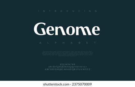 Genome creative modern urban alphabet font. Digital abstract moslem, futuristic, fashion, sport, minimal technology typography. Simple numeric vector illustration
