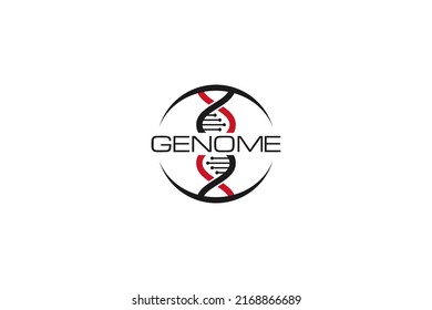 Genome DNA Logo Deoxyribonucleic Acid Design Icon Helix Genetic Lab Scientific