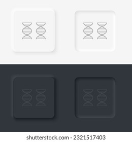 Genome, dna, neomorphism style, vector icon with button