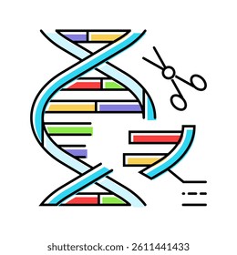 genome editing cryptogenetics color icon vector. genome editing cryptogenetics sign. isolated symbol illustration