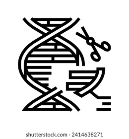 genome editing cryptogenetics line icon vector. genome editing cryptogenetics sign. isolated contour symbol black illustration