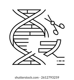 genome editing cryptogenetics line icon vector. genome editing cryptogenetics sign. isolated contour symbol black illustration